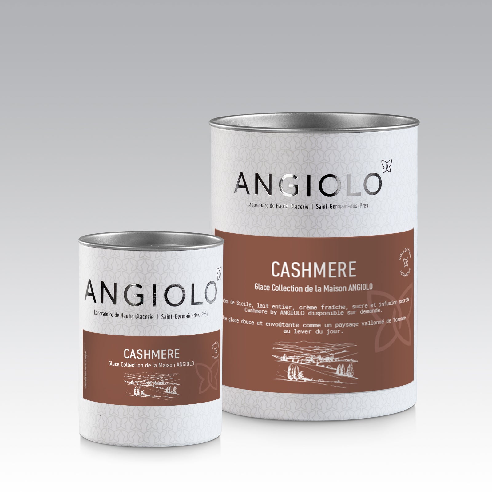 Deux pots de glace Cashmere aux amandes de Sicile Angiolo. Meilleure glace amande Paris. Best Almond Ice Cream Paris. Best almond gelato Paris