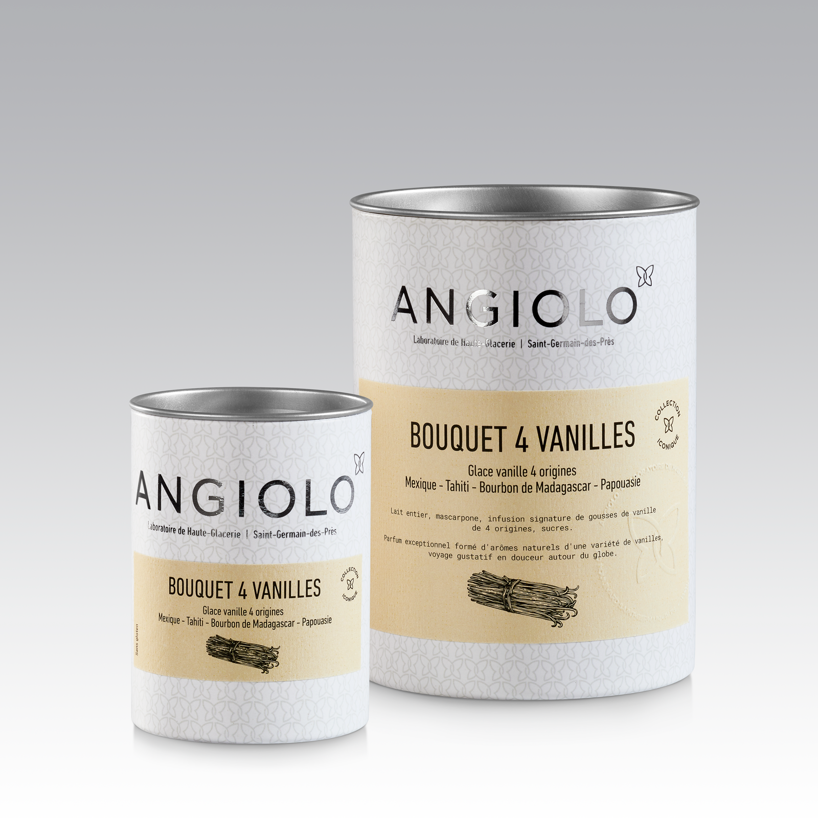 Pot de glace vanille artisanale Angiolo, Meilleure glace artisanale Vanille Paris, Best Gelato Paris, livraison glace Vanille Paris