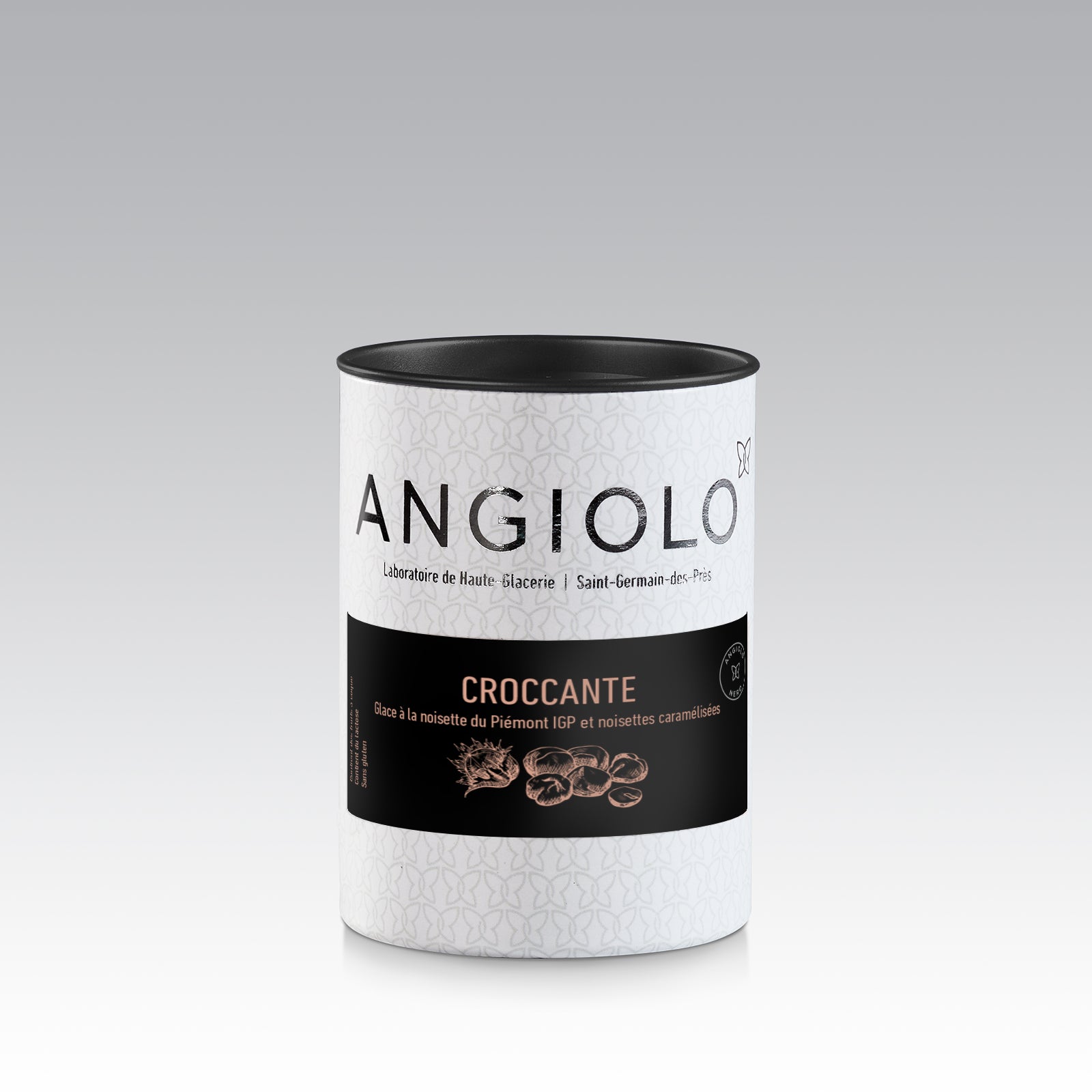 Glace à la noisette du Piémont IGP et noisettes caramélisées.